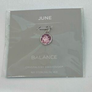 Origami Owl 925 Sterling & Pink Swarovski Crystal Pendant Charm | 14mm